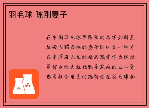 羽毛球 陈刚妻子